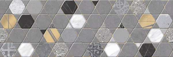 Плитка Gravita настенная 90x30 Cemento Ash Crystal Dec матовая