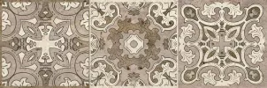 Плитка LB-Ceramics 60x20 Травертино декор Орнамент многоцветный 3064-0004 матовая