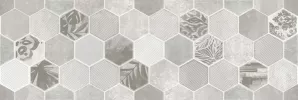 Плитка LB-Ceramics 60x20 Гексацемент декор светло-серый 1664-0197 матовая