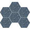 Плитка Ecoceramic универсальная керамогранит 24x20 EC.Inspire blue hex матовая синий