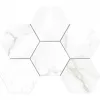 Плитка Эстима Ideal мозаика 29x25 ID 01 Hexagon полированный белый