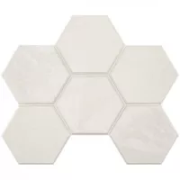 Плитка Эстима Luna мозаика 29x25 LN00/TE00 Hexagon неполированный белый