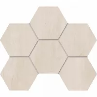 Плитка Эстима Soft Wood мозаика 29x25 SF01 Hexagon неполированный белый