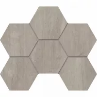 Плитка Эстима Soft Wood мозаика 29x25 SF03 Hexagon неполированный серый
