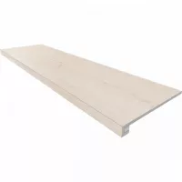 Плитка Эстима Soft Wood ступени 120x33 Комплект ( SF01 (прямоугол. бортик) без насечек + Подступенок (14,5x120)) неполированный белый