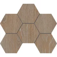 Плитка Эстима Kraft Wood мозаика Mosaic/KW01_NR/25x28,5x10/Hexagon структурированный бежевый