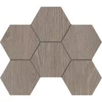 Плитка Эстима Kraft Wood мозаика Mosaic/KW02_NR/25x28,5x10/Hexagon структурированный серый
