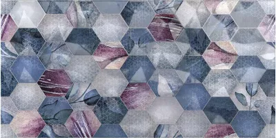 Плитка Axima 50x25 Ницца настенная цветы рельеф 1,25м2/67,5м2/54уп глянцевая