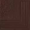 Плитка Керамин 30x30 Каир ступень угловая клинкерная 4У коричневый матовая