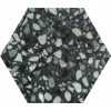 Керамогранит 27x23 Six terazzo black матовая черный Durstone