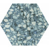 Керамогранит 27x23 Six terazzo blue матовая голубой Durstone