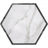 Плитка Roma Deco Esagono Statuario Grafite Flvb матовая белый мрамор 25x22 9мм Fap Ceramiche