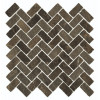 Мозаика Gen Merc Brown Mosaico Cross Дженезис Меркури Браун Кросс 620110000095 матовая коричневый камень 32x30 9мм Италон