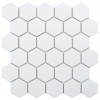 Мозаика Geometry Hexagon Small White Matt матовая 28x27 6мм Starmosaic