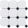Мозаика Geometry Octagon Big White/Black Matt матовая 30x30 6мм Starmosaic