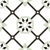Керамогранит Mijares - Cerlat 23x23 напольная Alba 22 Verde гладкая матовая бело-черно-зелёный