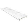 Плитка Gres de Aragon ступень фронтальная Marble Smooth Round. Carrara Blanco матовая 120x33