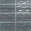Плитка Dar Ceramics 20x20 настенная Sticks Blue Mist гладкая + рельефная глянцевая серый