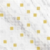 Мозаика 33x33 12мм золото 925 Calacatta белый глянцевая Eurotile