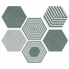 Плитка ITT Ceramic универсальная (напольная и настенная) 27x23 Керамогранит PIER17 Hexa Turquoise