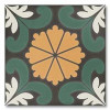 Плитка Sync Flower Green 125635 матовая черный с рисунком 15x15 9мм DNA Tiles