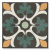 Плитка Sync Clover Green 125639 матовая черный с рисунком 15x15 9мм DNA Tiles
