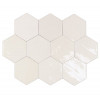 Плитка Zellige Hexa White 122078 глянцевая белый однотонная, краска, штукатурка 12x11 11мм Wow