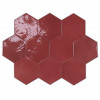 Плитка Zellige Hexa Wine 122084 глянцевая красный однотонная, краска, штукатурка 12x11 11мм Wow