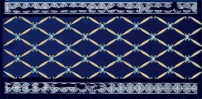 Плитка Ape & Almera бордюр 20x10 CENEFA DELIS COBALTO SILVER глянцевая синий, серебряный