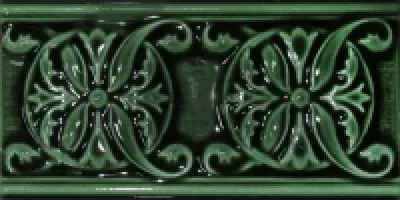 Плитка Cevica бордюр 15x8 CLASSIC 10 ESMERALDA CRAQUELE глянцевая зеленый