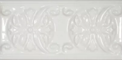 Плитка Cevica бордюр 15x8 CLASSIC 10 WHITE ZINC глянцевая белый