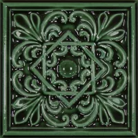 Плитка Cevica декор 15x15 CLASSIC 1 ESMERALDA CRAQUELE глянцевая зеленый, бирюзовый