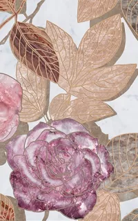 Плитка настенная Ceramica Classic 40x25 декор flowers-2 Argos Flowers глянцевая глазурованная