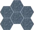 Плитка Ecoceramic универсальная керамогранит 24x20 EC.Inspire blue hex матовая синий