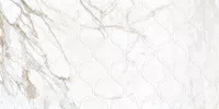 Плитка напольная керамогранит Kerranova 60x30 декор K-1001 MR d01 Calacatta Marble Trend неполированная матовая глазурованная