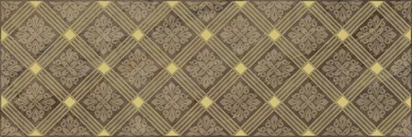 Плитка настенная Laparet 60x20 декор коричневый Royal глянцевая глазурованная