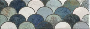 Плитка Mainzu облицовочная 30x10 Rev.Escama blu глянцевая разноцветная