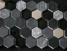 Стеклянная мозаика Hexagono Negro 30,5x30,2 - Mosavit