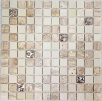 Мозаика из натурального камня Travertino - Botticino Drops 31,6x31,6 - Mosavit