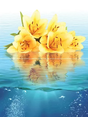 Плитка настенная Муза-Керамика 40x30 панно P2-2 flowers P2-2D240 из 2-х плиток Ocean Flowers глянцевая глазурованная
