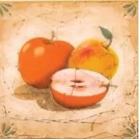 Плитка настенная Сокол 17x17 декор яблоко D-498 Гурман глянцевая глазурованная