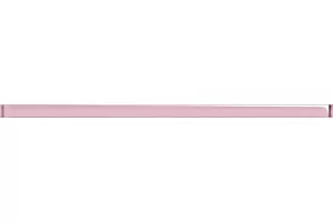 Плитка настенная Cersanit 75x3 бордюр Universal Glass Спецэлемент стеклянный розовый UG1U071 Asai глянцевая глазурованная
