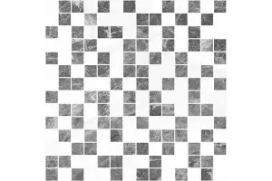 Плитка настенная Laparet 30x30 мозаика серый+белый Crystal глянцевая глазурованная