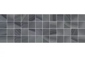 Плитка настенная Laparet 60x20 мозаика декор мозаичный серый MM60085 Agat глянцевая глазурованная