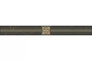 Плитка настенная Laparet 60x6 бордюр чёрный Royal глянцевая глазурованная