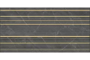 Плитка настенная Laparet 50x25 декор Race чёрный Olimpus глянцевая глазурованная
