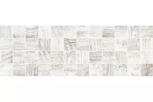 Плитка настенная Laparet 60x20 мозаика декор мозаичный белый MM60114 Sweep матовая глазурованная