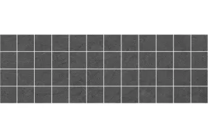 Плитка настенная Laparet 60x20 мозаика декор мозаичный чёрный MM60094 Story матовая глазурованная